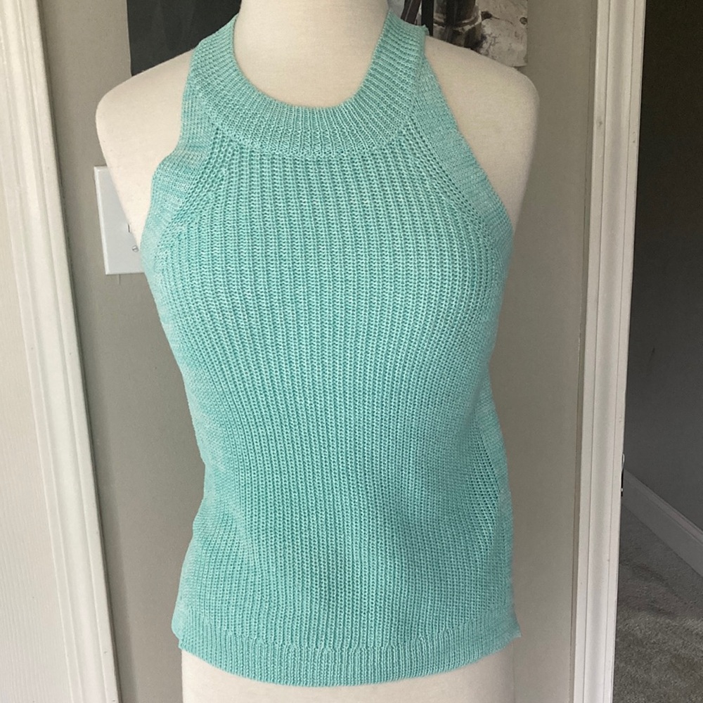 Sleeveless Knit Halter Top - Mint